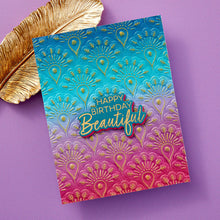 Cargar imagen en el visor de la galería, Peacock Motif 3D Embossing Folder from the Peacock Paradise Collection by Dawn Bibby