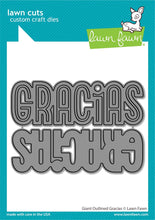 Cargar imagen en el visor de la galería, giant outlined gracias - Lawn fawn