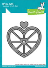 Cargar imagen en el visor de la galería, Stitched happy heart geo frame add-on - Lawn Fawn