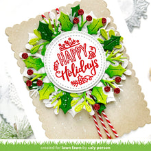 Cargar imagen en el visor de la galería, Magic iris holly wreath add-on- Lawn fawn