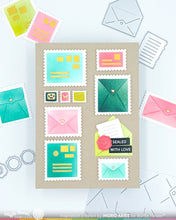 Cargar imagen en el visor de la galería, Postage Collage Miniature Die-n-stencil  - Waffle Flower