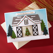 Cargar imagen en el visor de la galería, Country Christmas Barn Etched Dies from the Country Christmas Collection by Annie Williams
