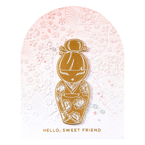 Floral Fans 3D Embossing Folder from the Spring in Kyoto Collection by Alex Syberia Designs