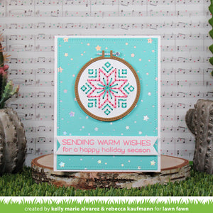 Embroidery hoop snowflake add-on - Lawn fawn