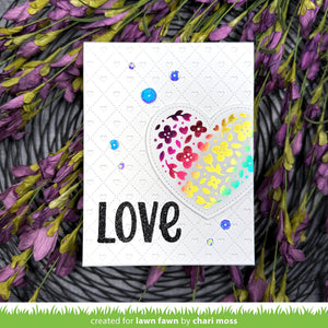 Floral heart hot foil plate- Lawn Fawn