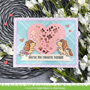 Floral heart hot foil plate- Lawn Fawn