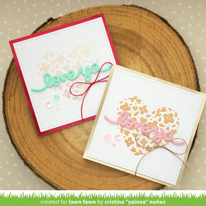 Floral heart hot foil plate- Lawn Fawn