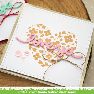 Floral heart hot foil plate- Lawn Fawn