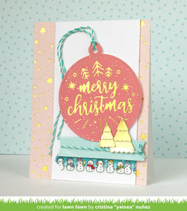 Foiled sentiments: merry christmas- Lawn Fawn