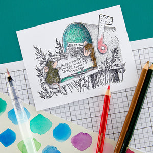 Mouse Mail Cling Rubber Stamp   -Spellbinders