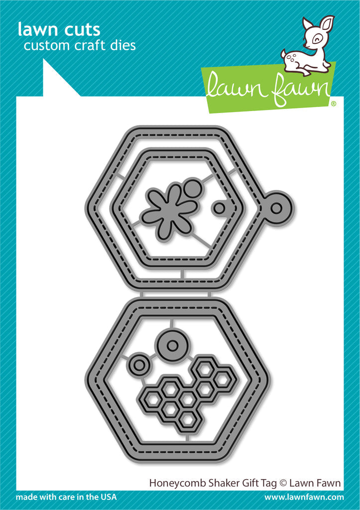 Honeycomb shaker gift tag -   Lawn Fawn