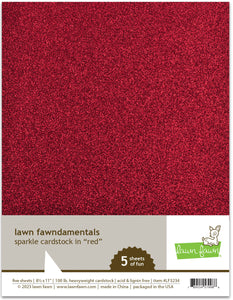 Sparkle cardstock - red - gold - Lawn Fawn