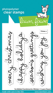 Scribbled sentiments: winter  - Lawn fawn