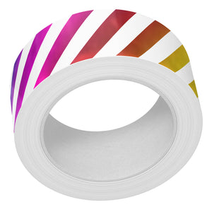 Diagonal rainbow stripes foiled washi tape - LawnFawn