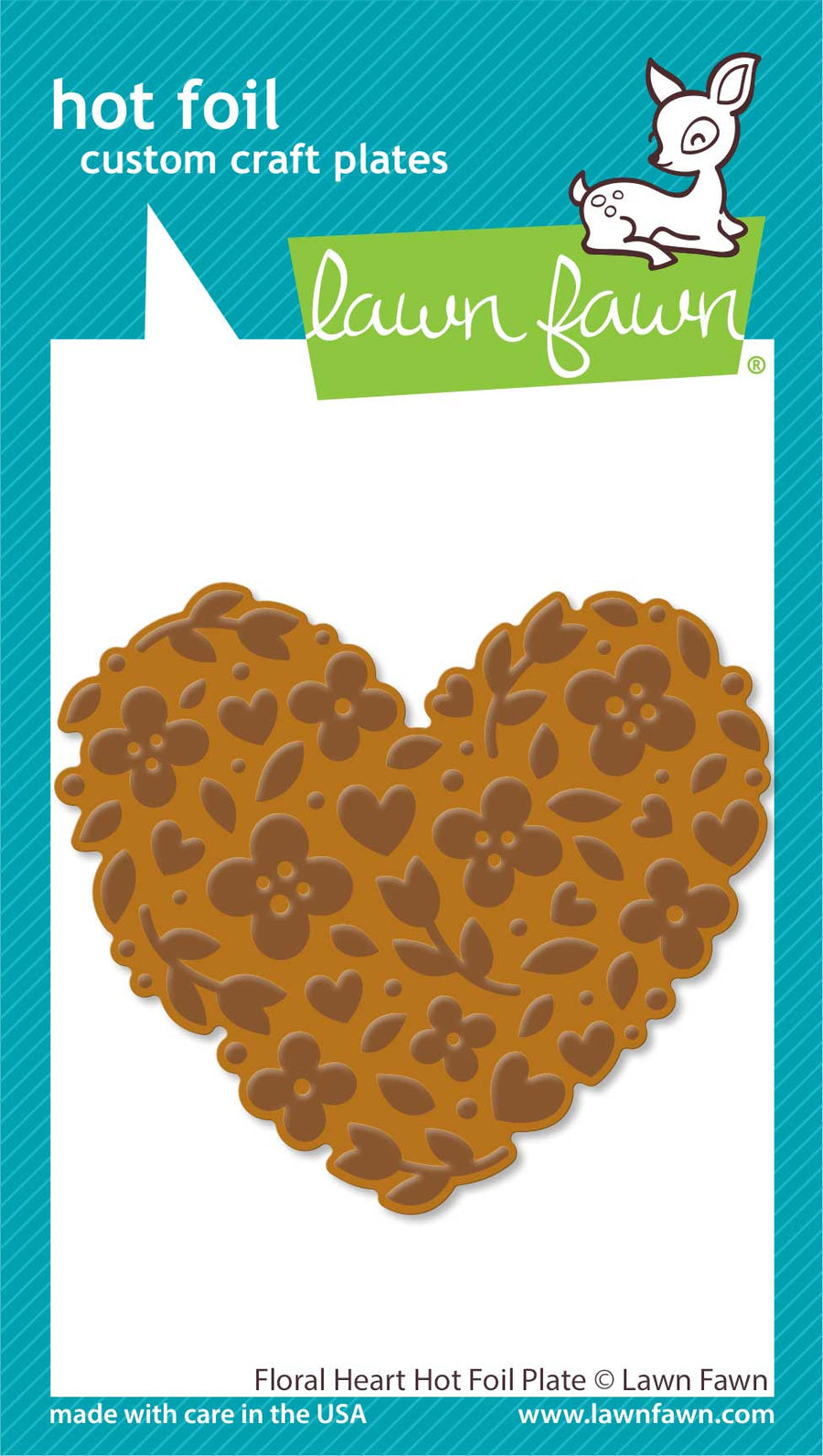 Floral heart hot foil plate- Lawn Fawn