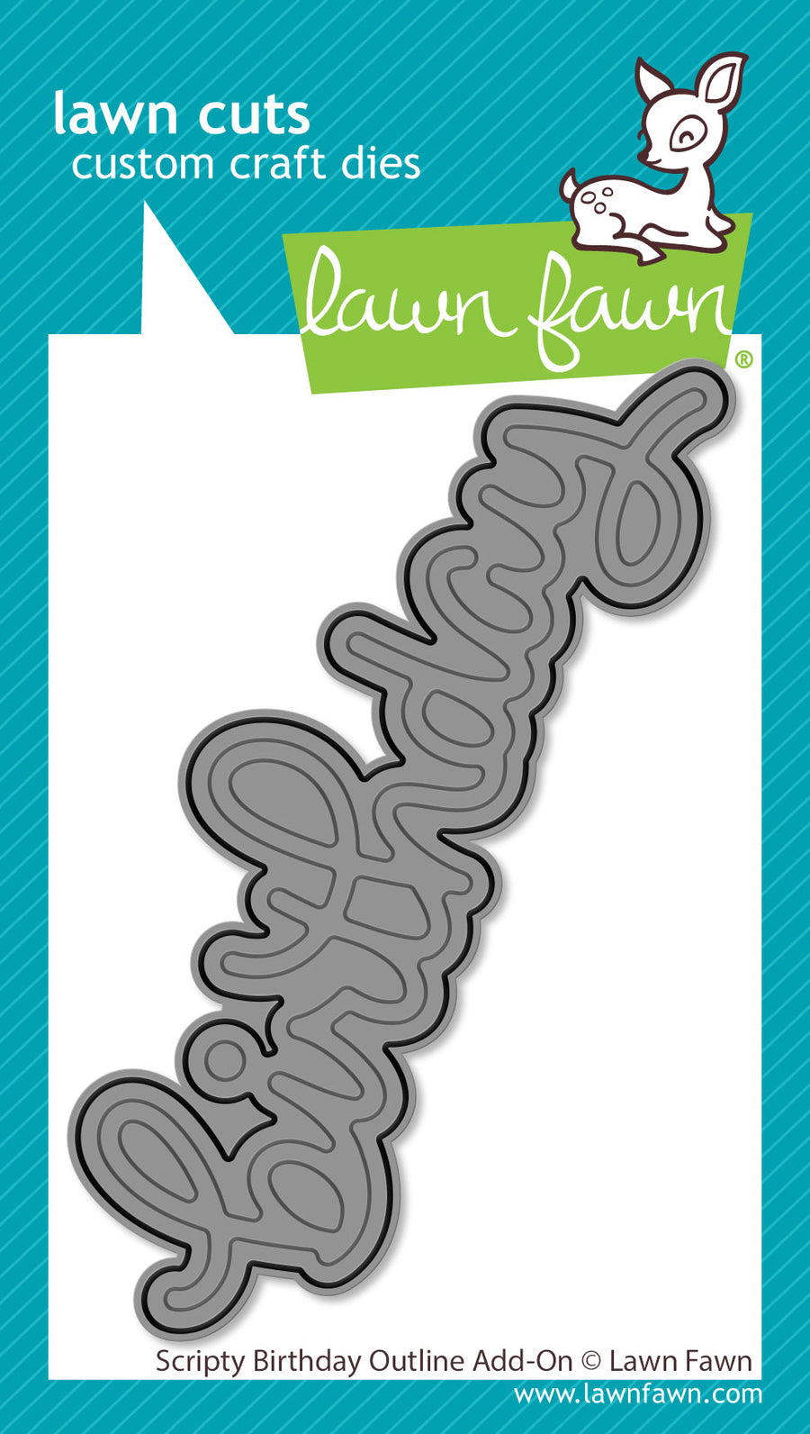 scripty birthday outline add-on -  lawn fawn