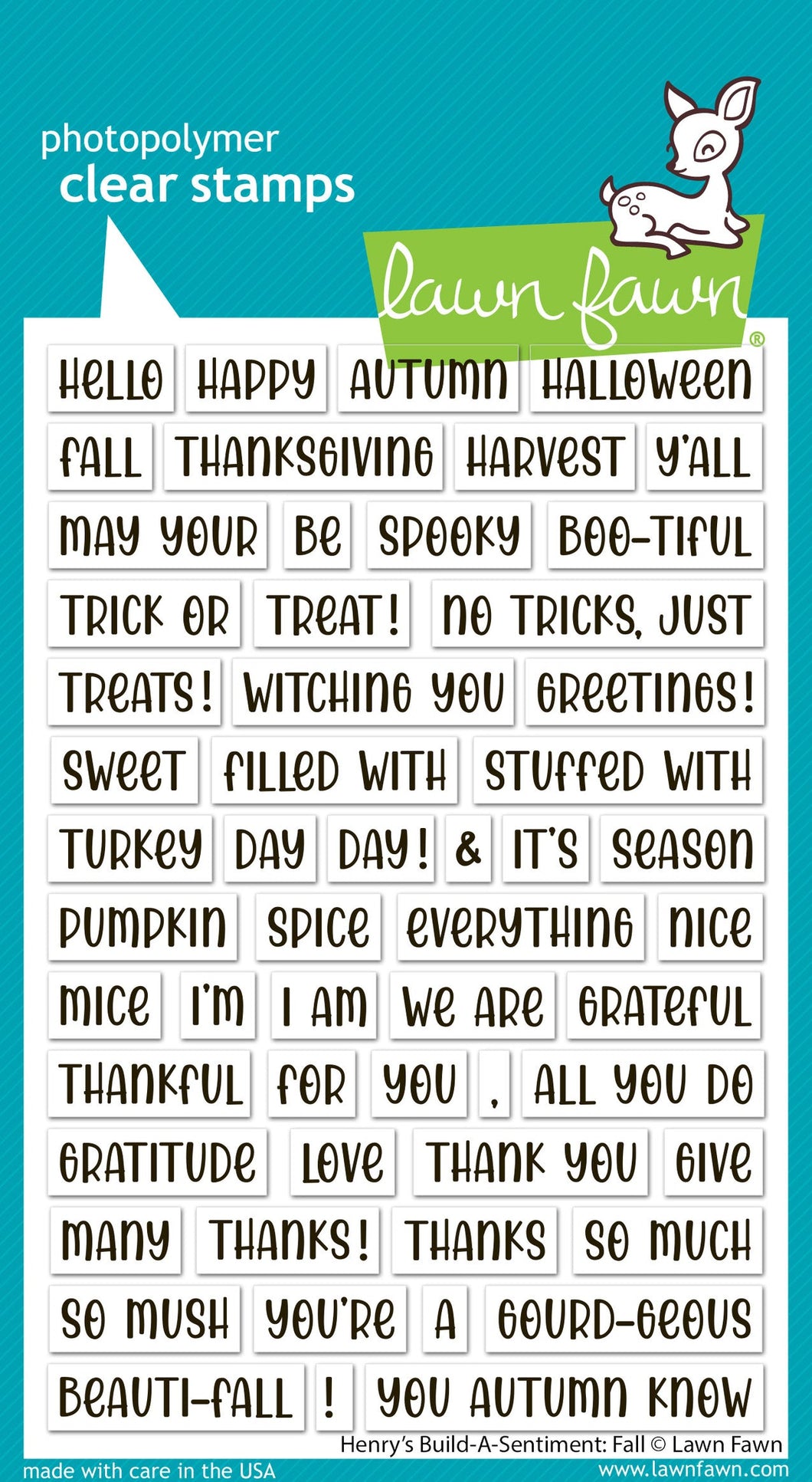 Henry's build-a-sentiment: fall- lawn fawn
