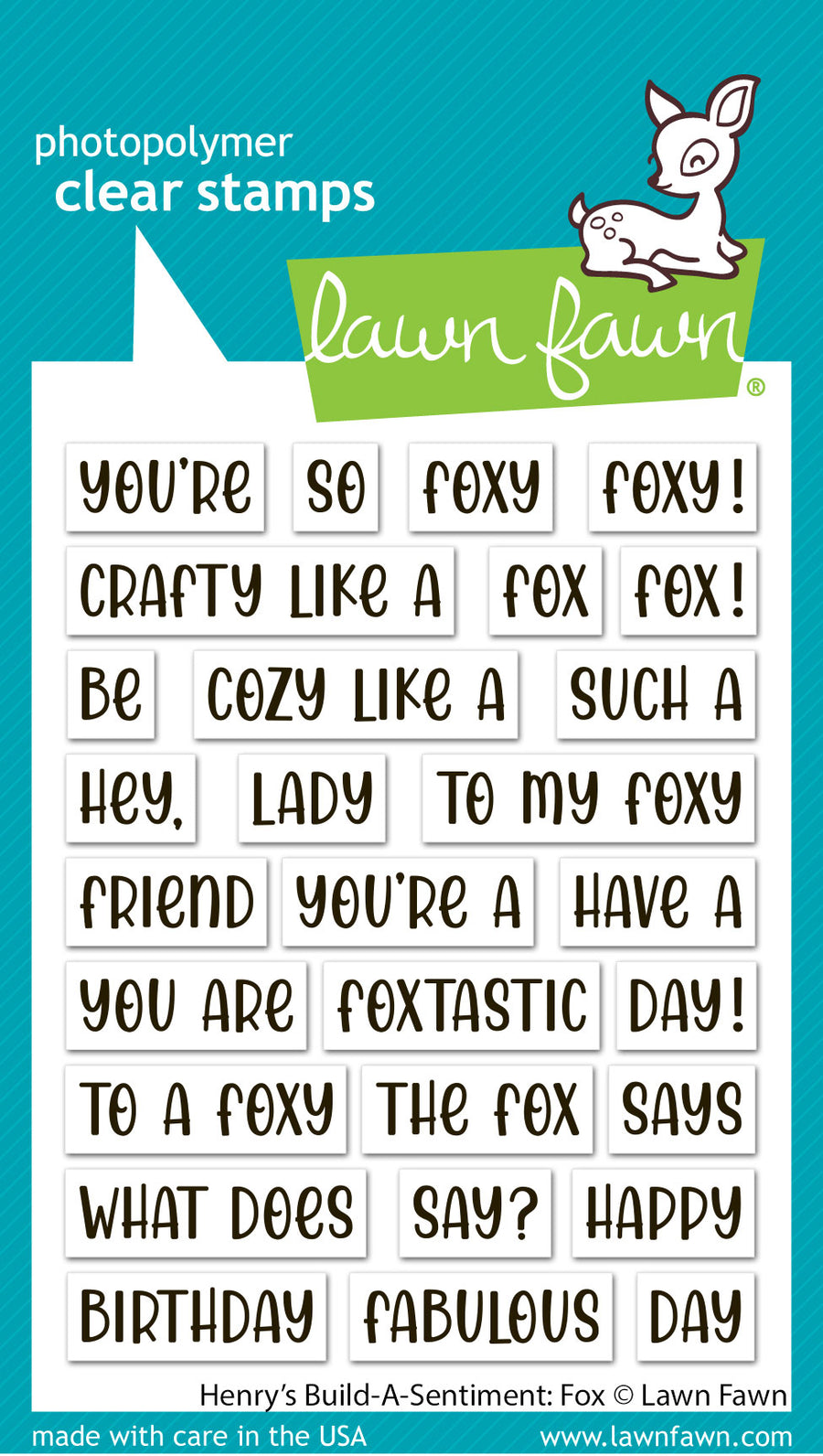 Henry's build-a-sentiment: fox - Lawn fawn
