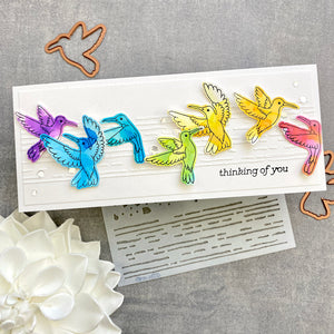 Hummingbird Textures Stencil -Spellbinders