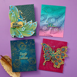 Peacock Motif 3D Embossing Folder from the Peacock Paradise Collection by Dawn Bibby