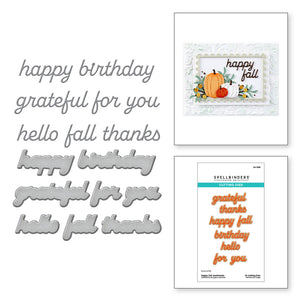 Happy Fall Sentiments Etched Dies - Independents Only World Cardmaking Day Exclusive