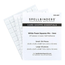 Cargar imagen en el visor de la galería, White Foam Adhesive Squares Mix - 1MM  -Spellbinders
