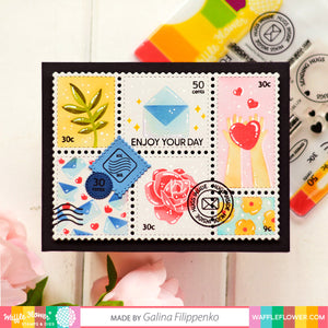 Postage Collage Everyday Stencil - Waffle Flower