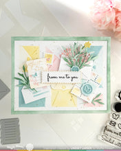 Cargar imagen en el visor de la galería, Postage Collage Miniature Die-n-stencil  - Waffle Flower
