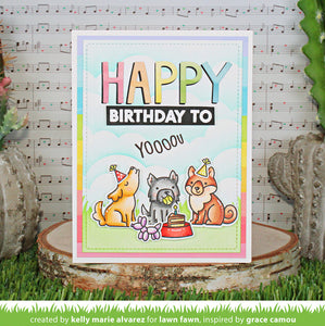 Yappy birthday add-on (sello y troquel) - Lawn fawn