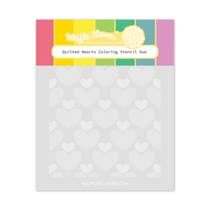 Quilted Hearts Coloring Stencil Duo   - Waffle Flower