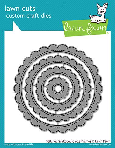 Stitched scalloped circle frames - Lawn Fawn