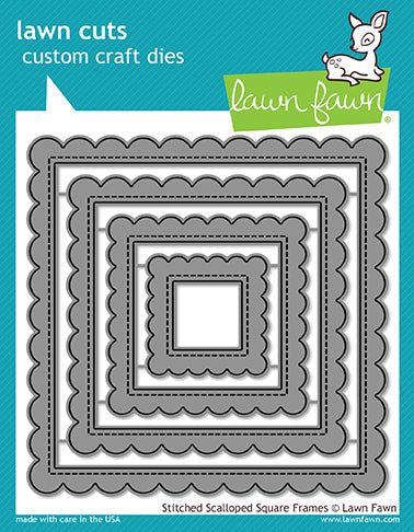 Stitched scalloped square frames- Lawn Fawn