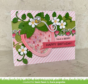 Stitched strawberry frame- Lawn Fawn