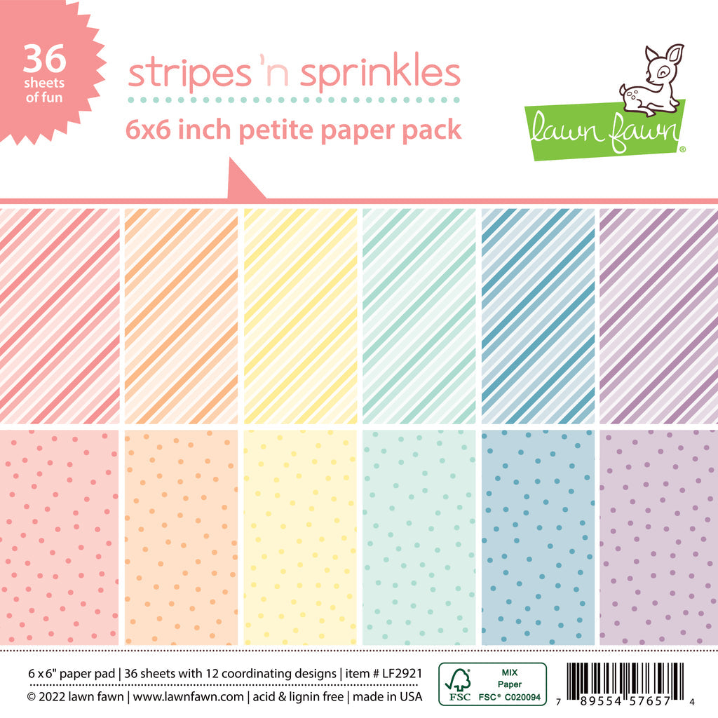 Stripes 'n sprinkles petite paper pack - Lawn Fawn