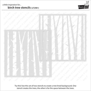 Birch tree stencils -   Lawn Fawn