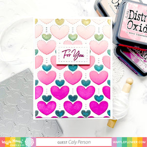 Quilted Hearts Coloring Stencil Duo   - Waffle Flower